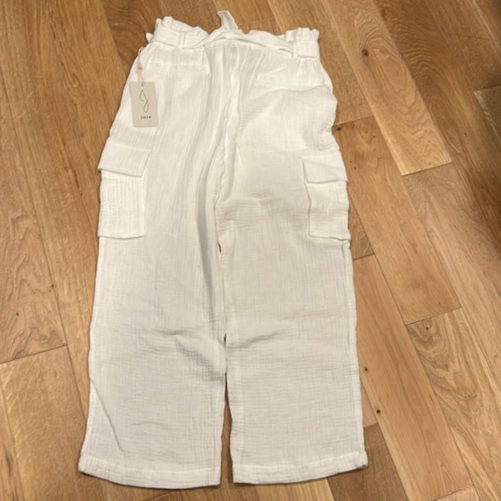 Joie new with tags white belted cargo cotton pants - Picture 5 of 5